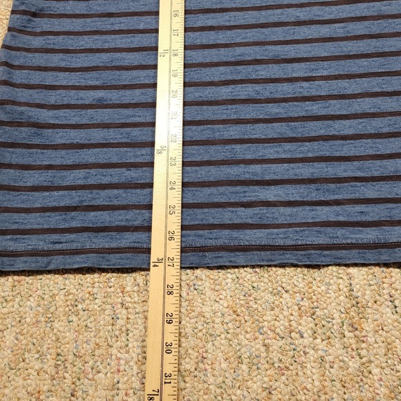 Brooks Brother Shirt Mens 2XL Blue Striped Henley V Neck Pullover Short Sleeve - Picture 10 of 14